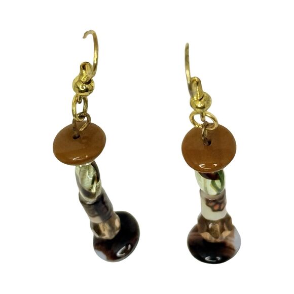 Handcrafted Beaded Drop Earrings with Mixed Glass Beads, Boho Style, 2" Dangle - Picture 12 of 12